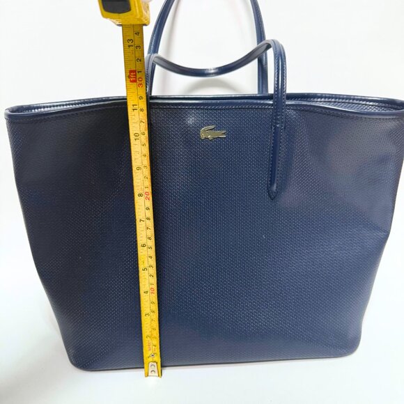 Lacoste Chantaco Bag | Coated Split Cow Leather | Carry-All Bag | Navy Blue - Picture 9 of 12